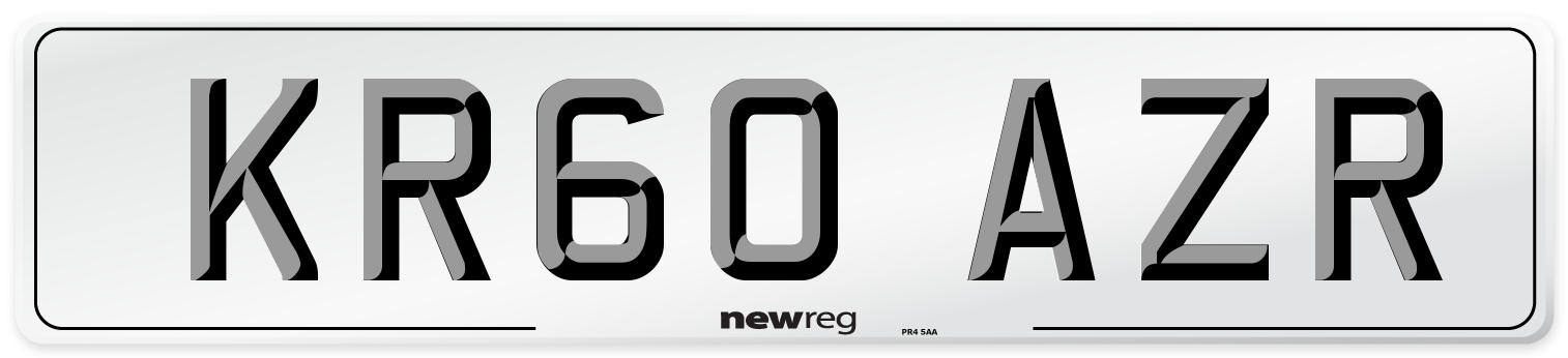 KR60 AZR Number Plate from New Reg